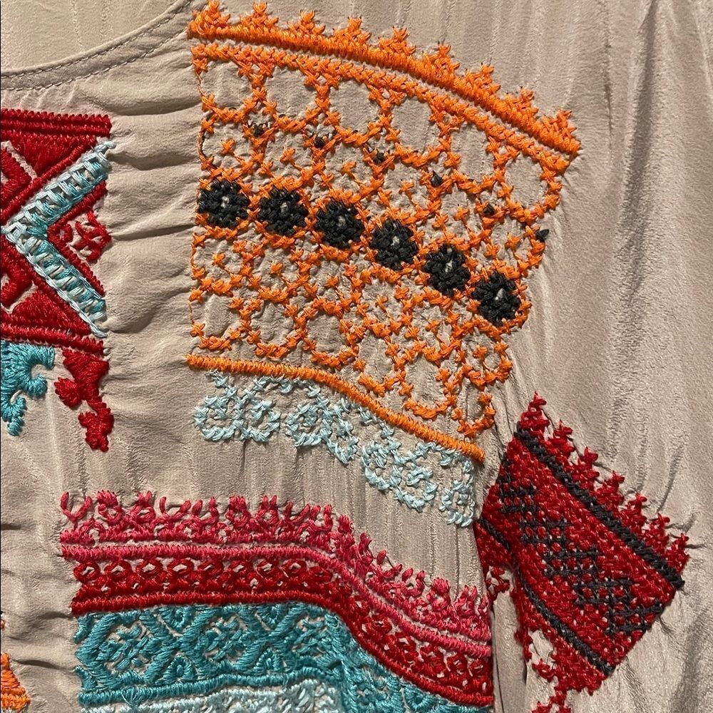 Boho Embroidered Tunic Dress - Picture 2 of 7
